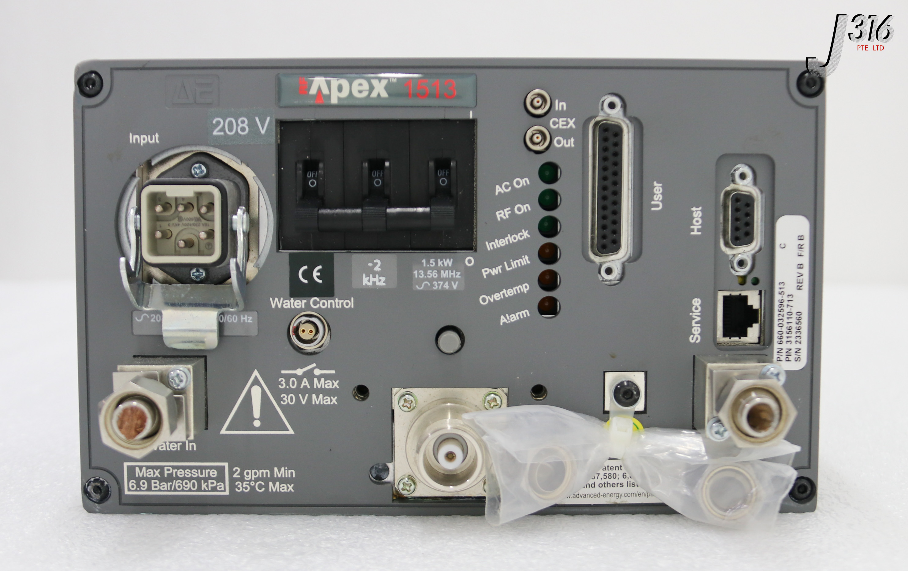 38287 ADVANCED ENERGY RF GEN, APEX 1513 1.5KW 13.56MHZ, 660-032596
